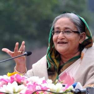 Bangladesh Prime Minister Sheikh Hasina gestures while speaking during a press conference after the national election in Dhaka on January 6, 2014. Bangladesh's Prime Minister Sheikh Hasina insisted her walkover win in an election boycotted by the opposition was legitimate and blamed her rivals for the unprecedented bloodshed on polling day., Image: 181042192, License: Rights-managed, Restrictions: , Model Release: no, Credit line: Profimedia, AFP