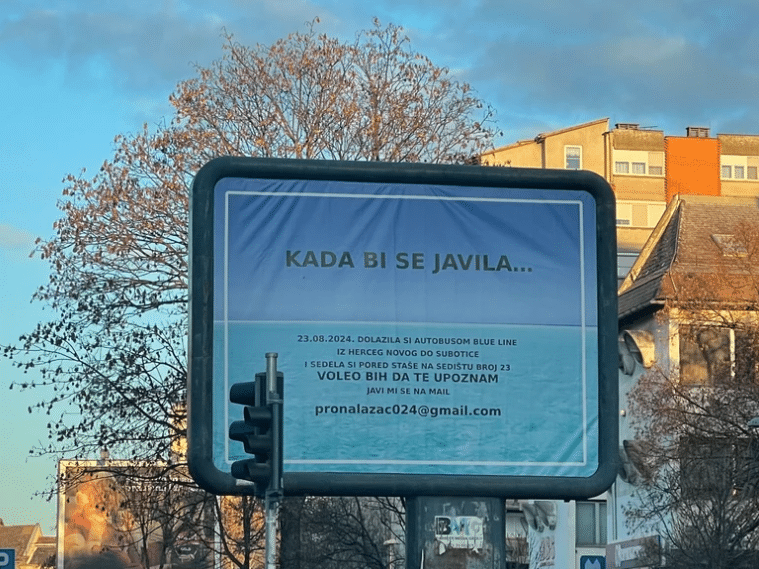 Pravu ljubav ništa ne može da zaustavi: Mladić iskoristio bilbord da pronađe nepoznatu djevojku koja mu je osvojila srce