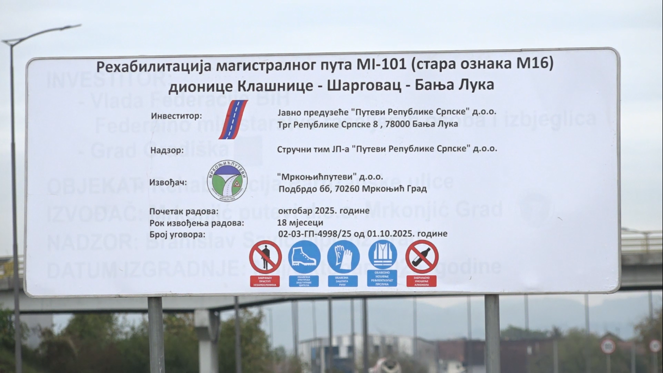 Počeli radovi na obnovi dionice puta Klašnice – BL, vrijednost radova 12 miliona KM (VIDEO)