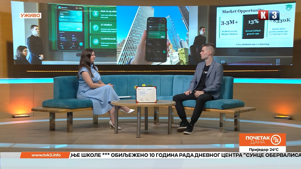 Teo Milanković – od Prnjavora do New Yorka: Predstavio platformu Učim.Online – Početak dana TV K3 (VIDEO)