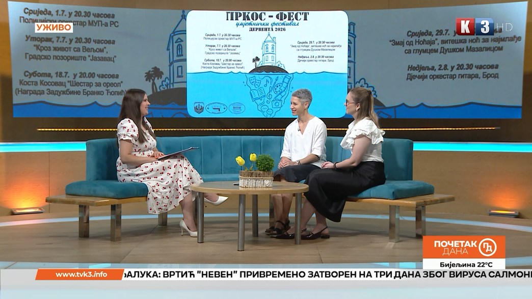 Kulturno ljeto u Derventi: Počinje “Prkos fest 2026” – Početak dana TV K3 (VIDEO)